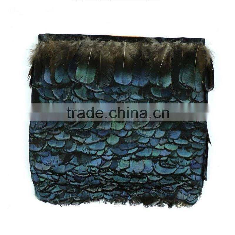 Wholesale plumage fringe cheap natural green bronze lady amherst pheasant tippet feathers trim