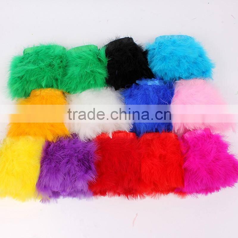 wholesale Best turkey plume trim dyed marabou feather trimmings for party decor