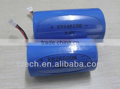 C size er26500 9000mah 3.6v lithium battery lithium thionyl chloride battery