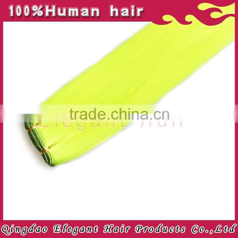 Most popular Rainbow colorful clip in wholesale synthetic hair extensions