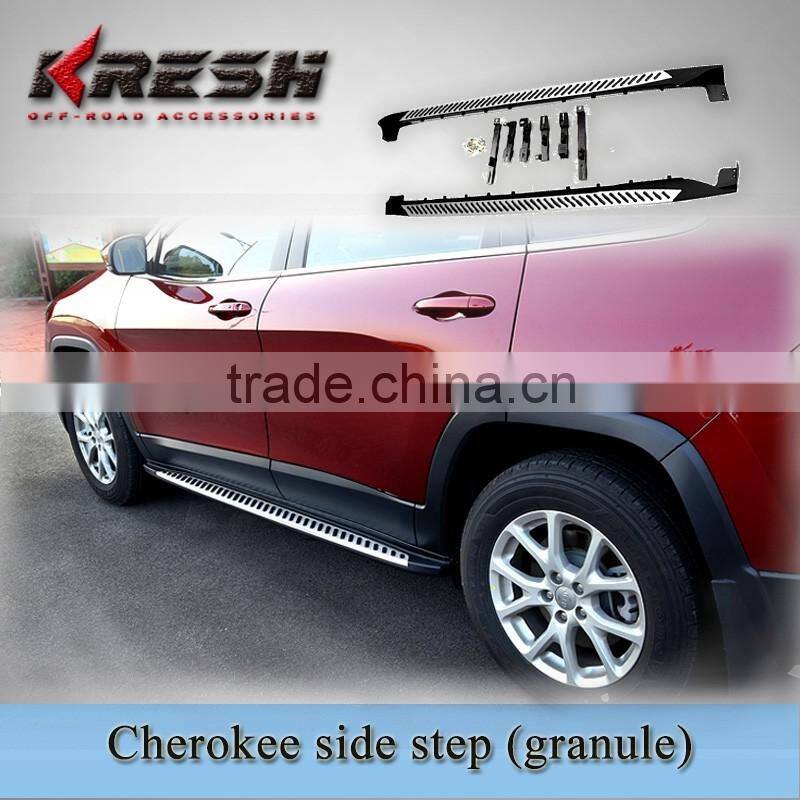 Hot sell Aluminum 4x4 SUV KRESH aluminum alloy Cherokee side step with black color and aluminum material