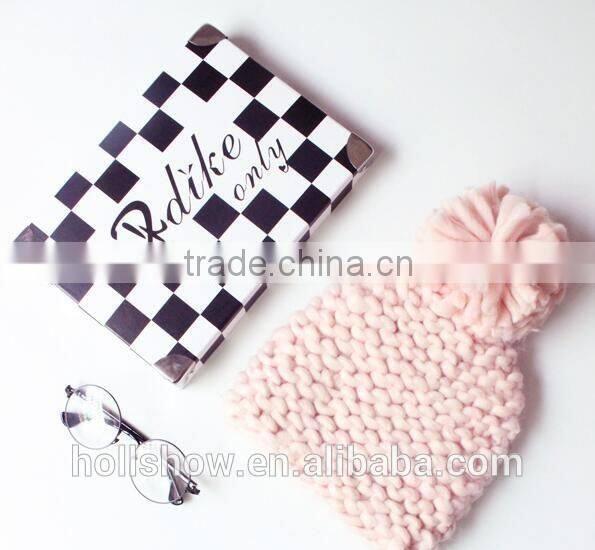 2016 Newest Fresh Macaron Color Thick Iceland Yarn Knitted Pom Pom Beanie Caps