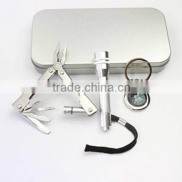 Portable survival tool camping kit
