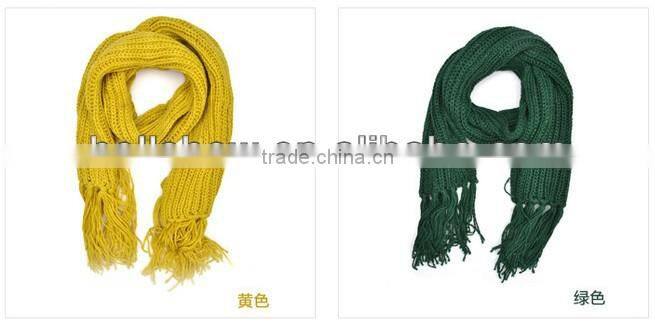 2013 Fashion Long Tassel Lady Knitted Scarf