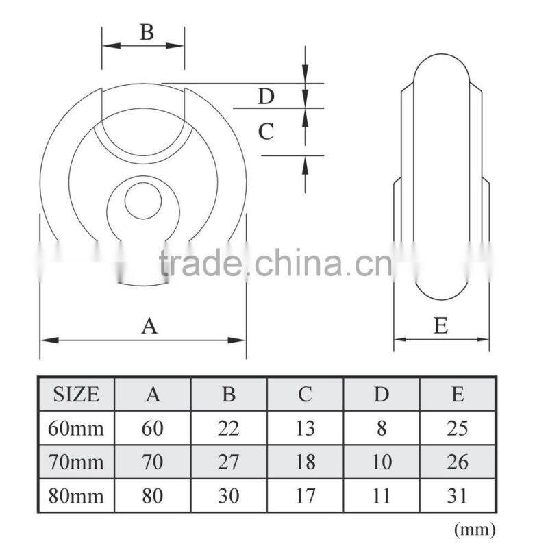 Taiwan Waterproof Small Stainless Steel Round Discus Padlock