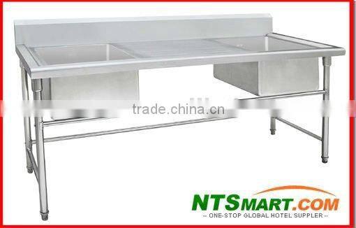stainless steel kitchen work table with backsplash