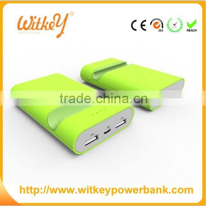 Colorful ABS Dual USB Mobile Phone Bracket Portable Power Bank, Tablet Bracket Charger