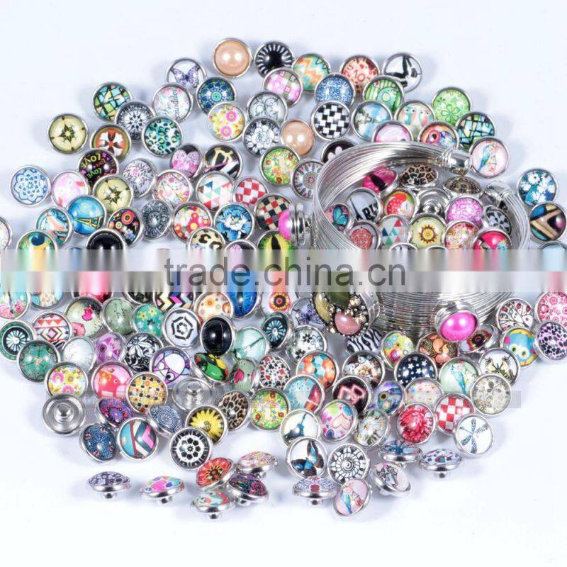 Customized DIY 12mm Glass snap button for interchangeable charm jewelry Cousin jewelry