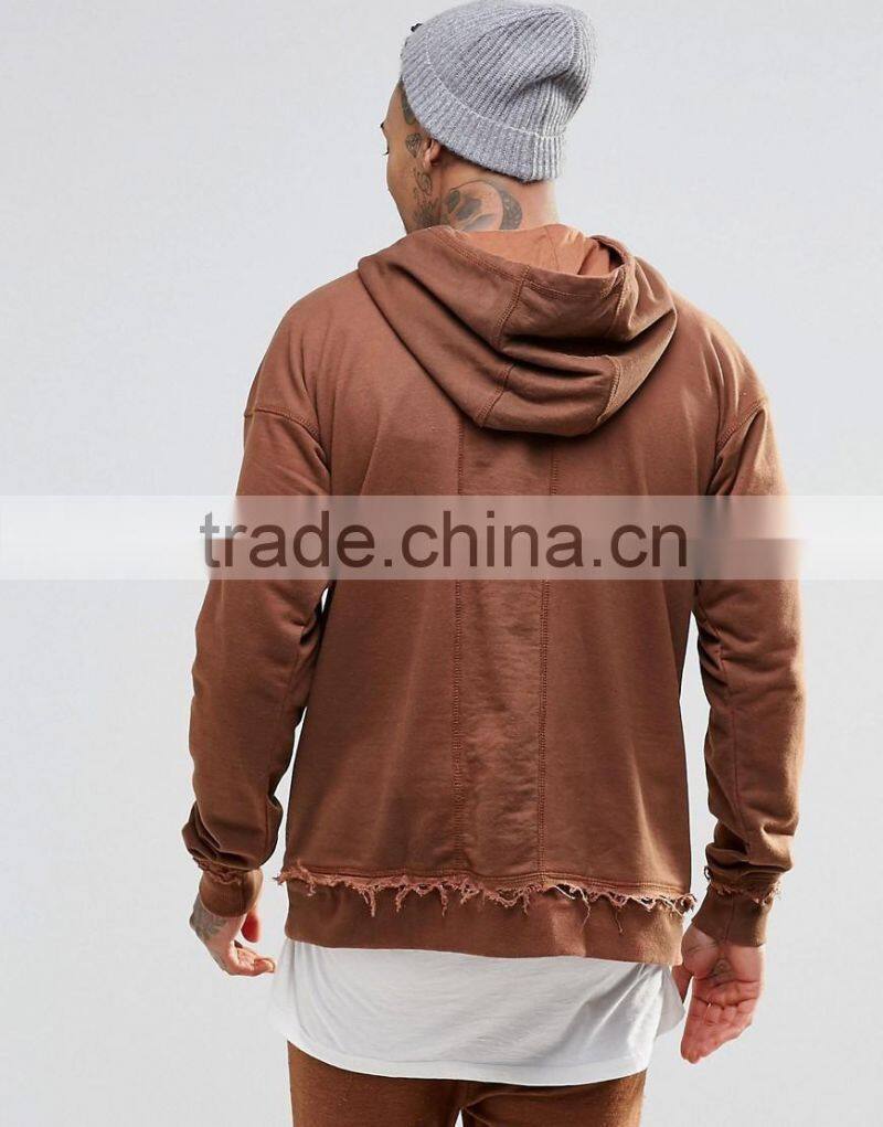2016 new style 100%cotton with pocket custom crop hoodies
