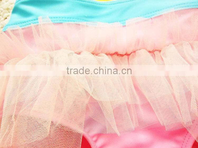 2016 New design kid swimming suit for one piece girl swimwear whoelsale kid bathing suit (S025)