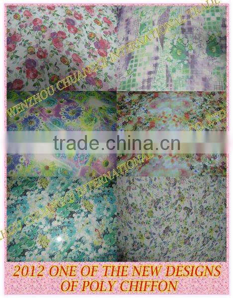 new design 100% polyester chiffon digital print fabric