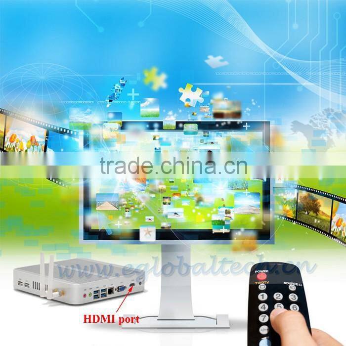 New Fanless System Thin Client Intel Core i3 5005U HD5500 4K Video 16GB RAM 128GB SSD Small Computer pc Dual Boot Win8/OpenELEC