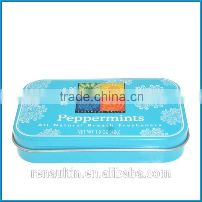 Sliding lid mint tin, mint tin box