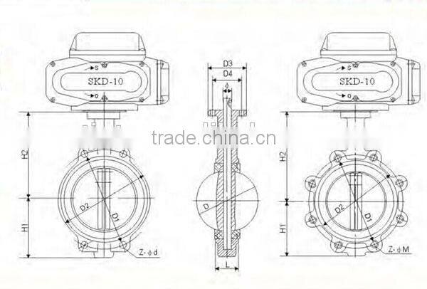 BFV-MD-028 electric wafer butterfly valve