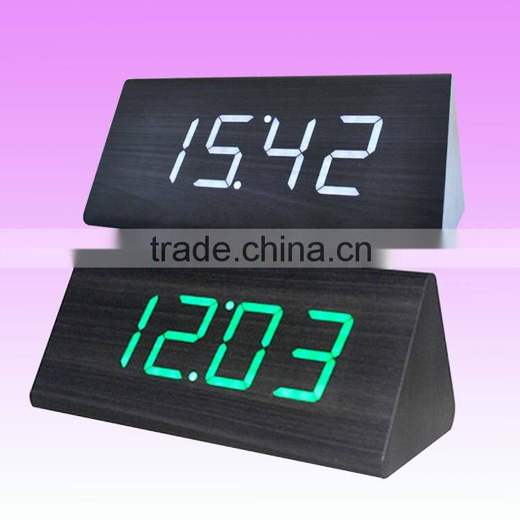 Triangle digital wooden clock & triangle wooden clock, table clock