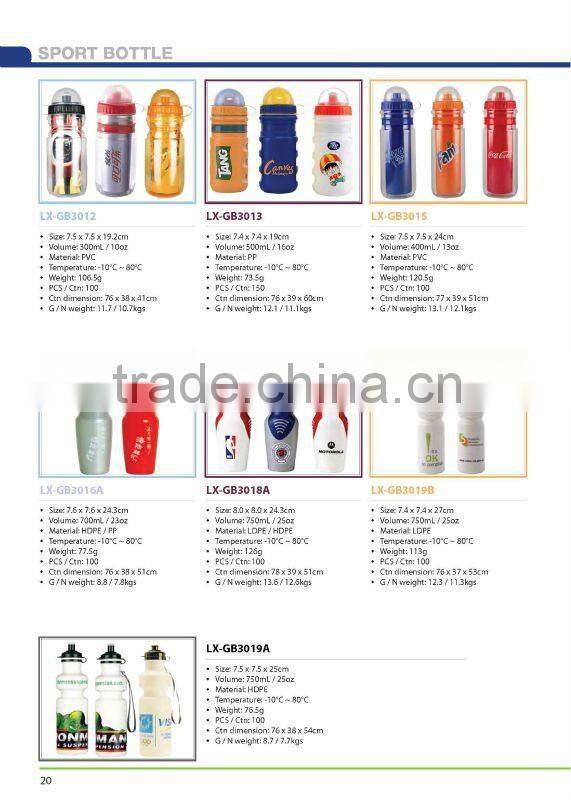 600ml/20oz silver color sport water bottles