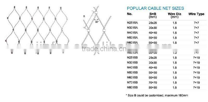 SS/stainless steel popular cable net