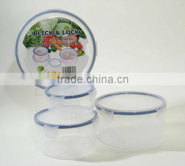 plastic kitchen plastic round food storage container set