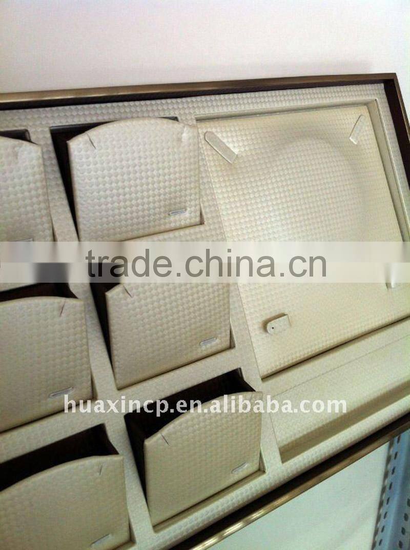 PU and wood jewelry Tray for rings,pendants,necklaces