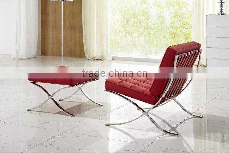 High Quality Barcelona sofa with ottoman,black leather sofa,Leather Barcelona sofa SF-505