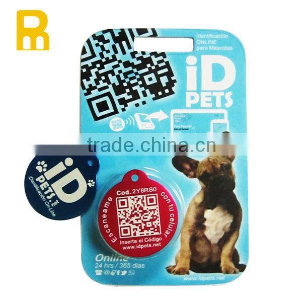 Dog tag type PVC plastic nfc pet id tag