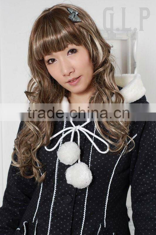 Cotton Black Polka Dot Lace Lolita Blouse 81039