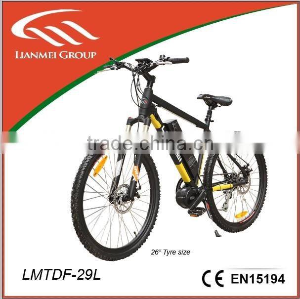 2014 new mountain lithium electric bike with Middle driver motor