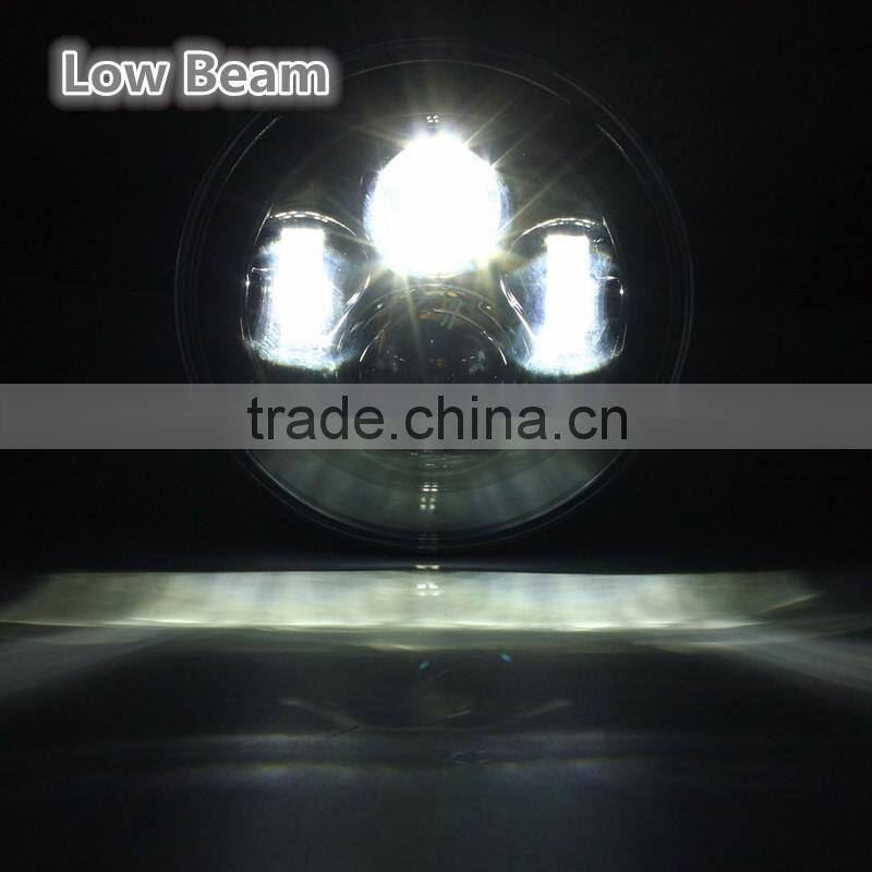 H4 40W 7Inch Round LED Headlight Hi-Lo Beam FIt 2007-2015 For J-eep For Wrangler JK TJ LJ Pure White DC12V-30V Waterproof