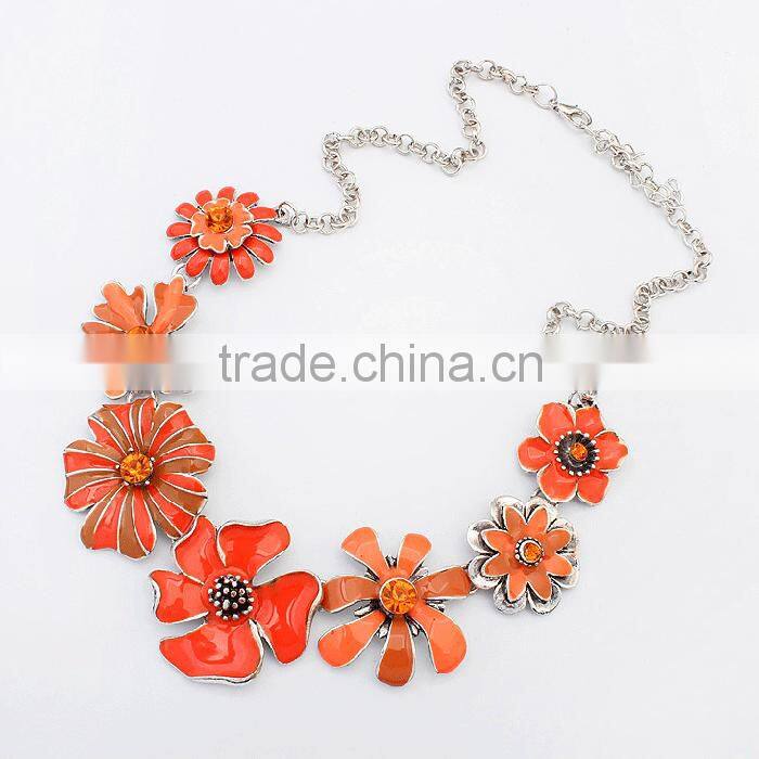 Women jewelry wholesale beautiful colorful hawaii flower necklace