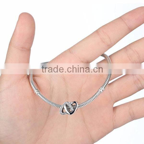 925 sterling silver European charm bracelets infinity hearts