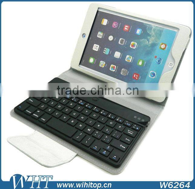 Hot Selling Detachable Ultra Thin Wireless Bluetooth Keyboard Leather Case For iPad Mini, For iPad Mini Case With Keyboard