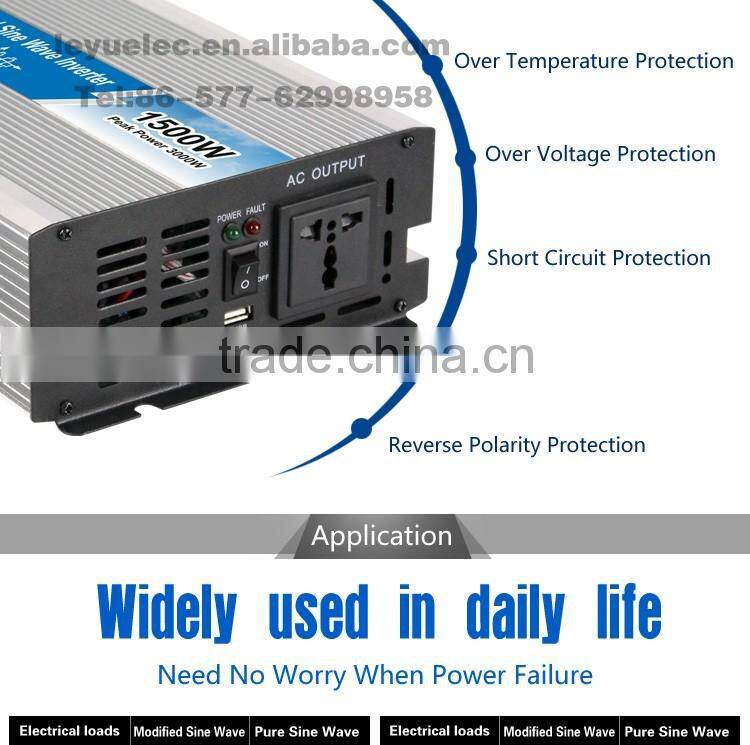 Professional manufacturer modified wave inverter 1500 watt DC 24v to AC 110v /220v OPIM -1500 high frequency power inverter