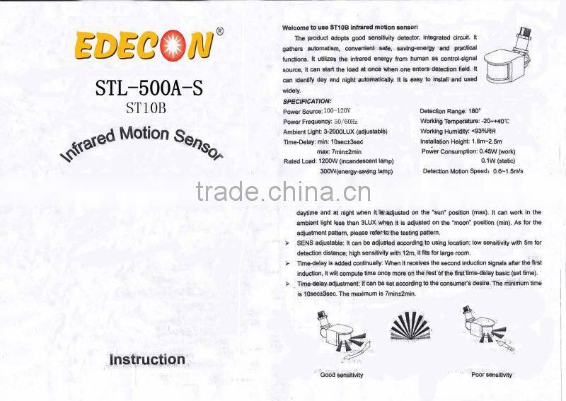 Best quality 10w motion sensor led flood light with IP 65