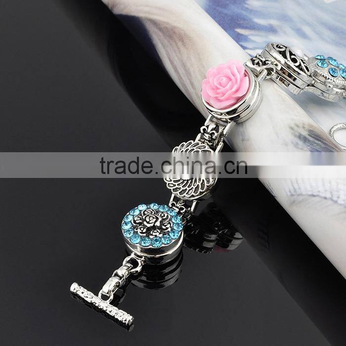 MOQ 100pcs 2015 popular fashion snap press button leather bracele