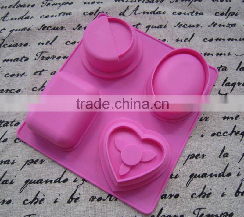 engraved 4 cavities silicone soap mould