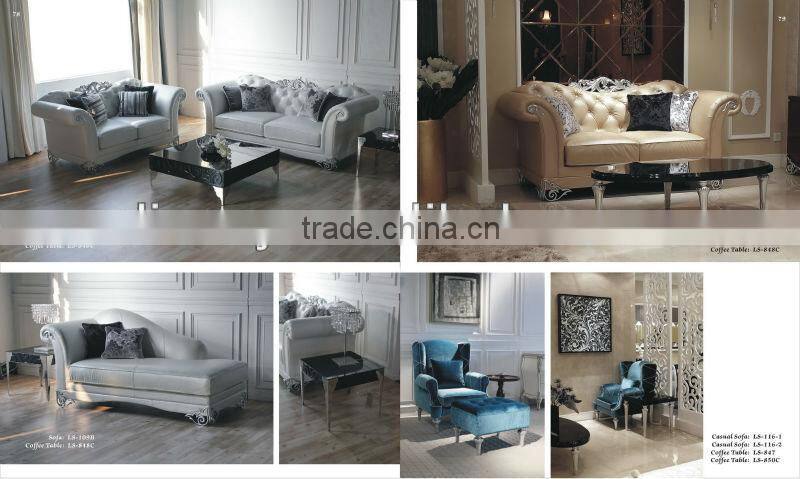 Neo-classical leather single sofa (LS-109-A)