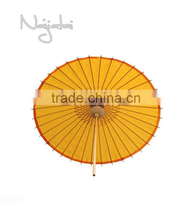 Kimono Orange Hand Painted Handmade Japanese Cloth Paper Umbrella