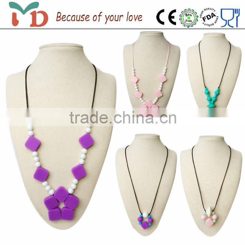 Custom Logo Food Grade Silicone Teething Jewelry Tags