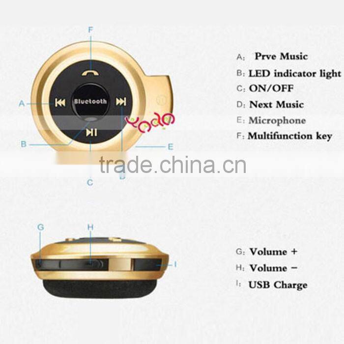 Wireless Bluetooth Headphone Headset Sport Stereo Earphone For iPhone Samsung Golden