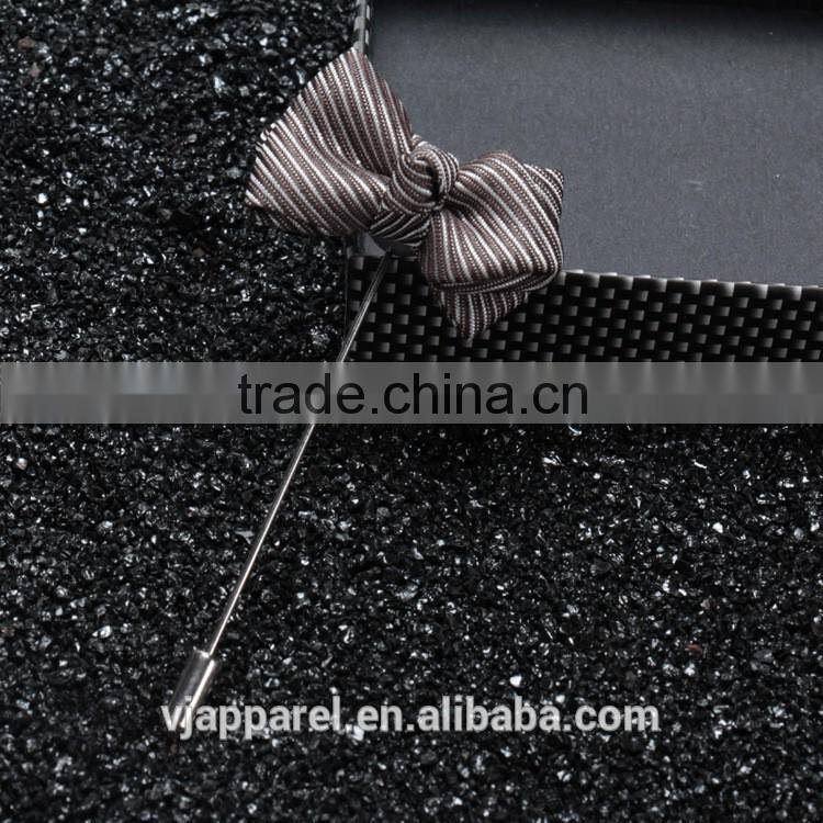 Men's Bow Tie Lapel Pin Handmade Bow Tie Cotton Red and White Boutonniere