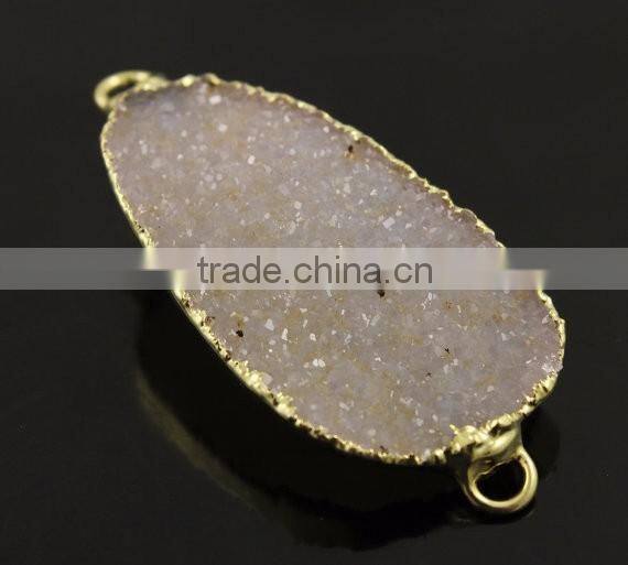 Silver Druzy Gemstone Connector