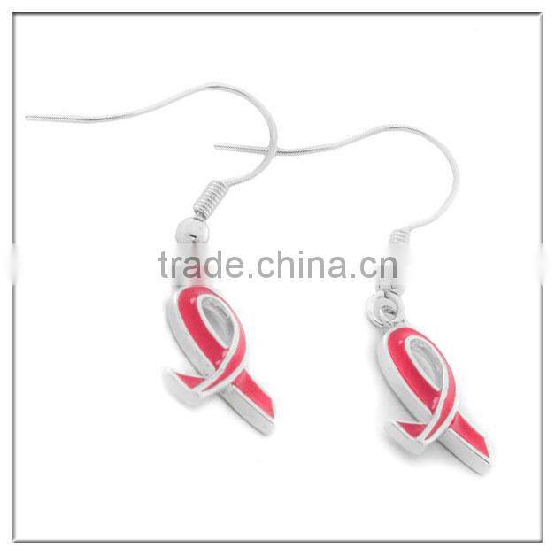 new custom wholesale red ribbon earring