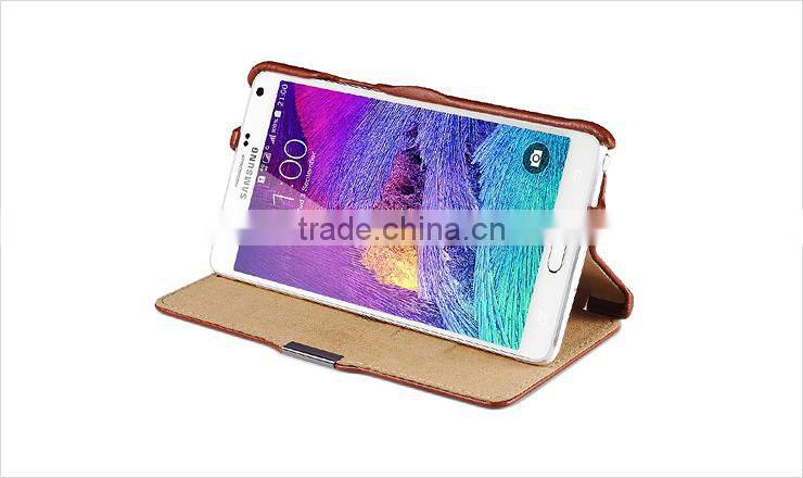 China supplier leather case for galaxy note 4