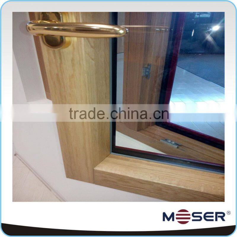 Wood clading windows with grill design