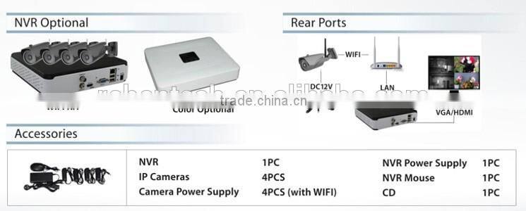 960P 1.3MP IP Camera CCTV Nework POE NVR kits Video Security Surveillance System 4Ch POE NVR Recorder IP Camera