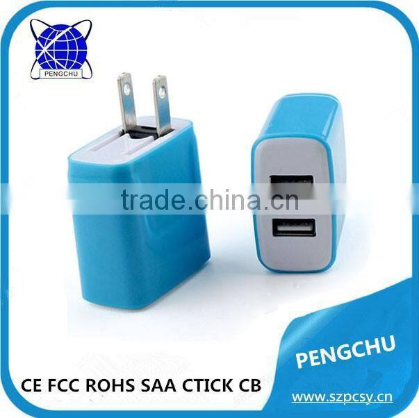 ac 100v-220v 50/60hz dc 12w 5v 2.4a mini USB wall charger with two USB ports