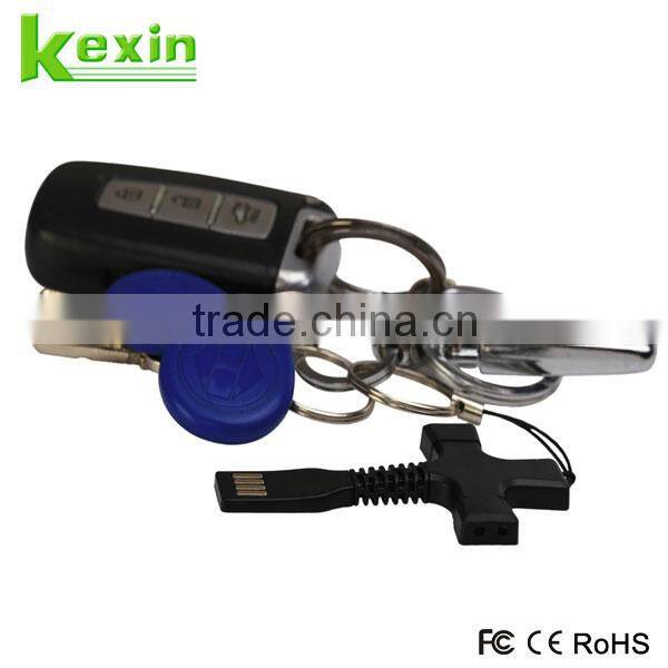 Best Selling Promotional Gift ABS Multi 2 in 1 USB Data Cable 7cm Short Keychain USB Cable Charger