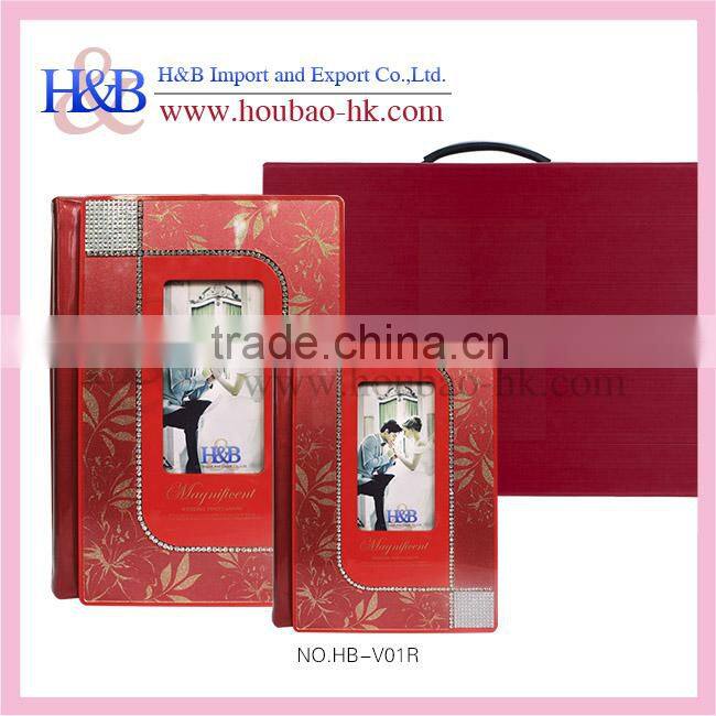 H&B New Red Crystal Cover Wedding Album/Peel And Stick Photo Album