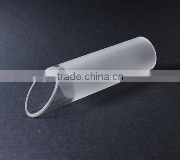 partial frosted oblique pyrex glass tube for lighting,glass lamp shade