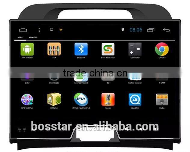 Automotive use car audio gps stereo dvd system FOR KIA SPORTAGE R with quad core high definition multi-touch screen,wifi, bt,dvr